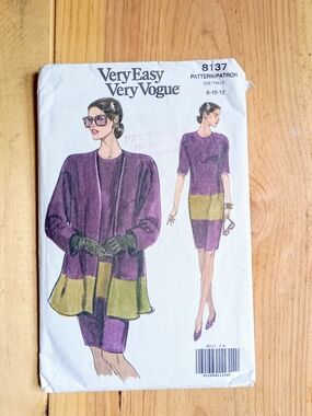 Vogue Very Easy Very Vogue 8137 Pattern 8-10-12 Cut